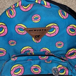 OFWGKTA Kids Donut Print Backpack - Blue and Pink
